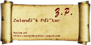 Zelenák Péter névjegykártya