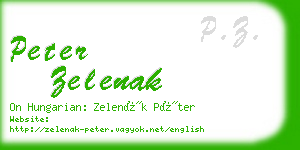 peter zelenak business card